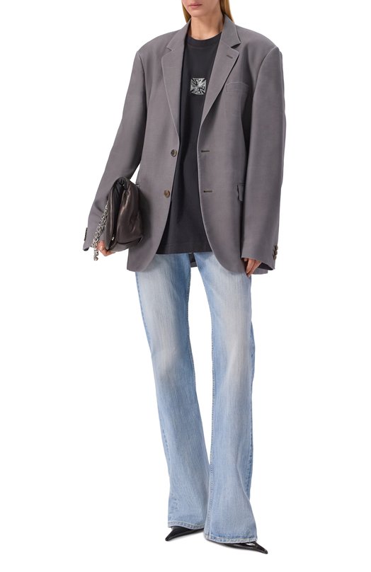 Хлопковая футболка VETEMENTS ME76TR162B/1200 LIGHT JERSEY Чёрный  ME76TR162B/1200 LIGHT JERSEY Фото 2