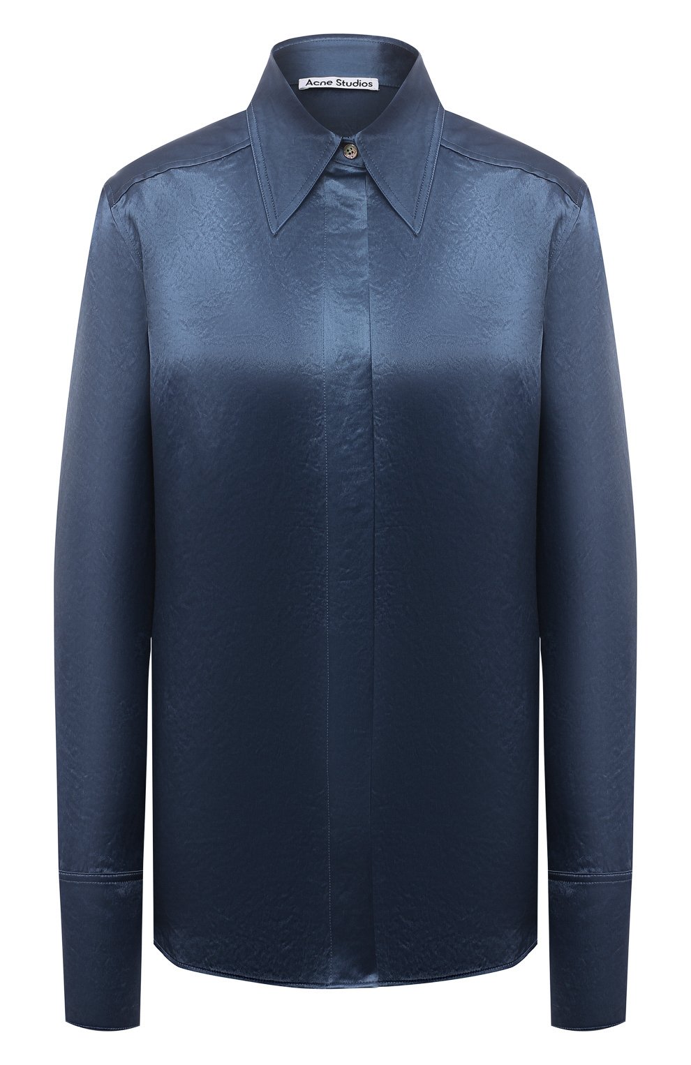 Атласная рубашка ACNE STUDIOS синего цвета по цене 39950 руб., арт. AC0344, фото 1 Атласная рубашка ACNE STUDIOS, арт. AC0344, фото 1
