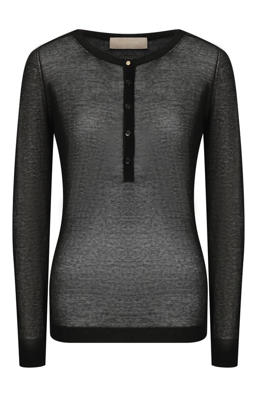 Хлопковый пуловер Elie Saab T0268/CK017 Чёрный T0268/CK017