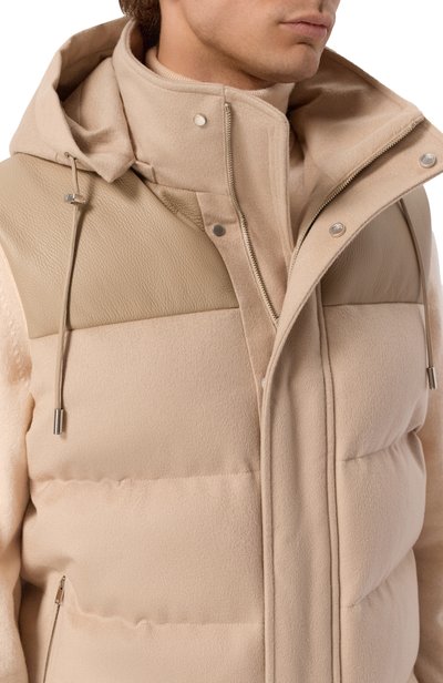 Пуховый жилет с кожаной отделкой MVST, арт. M26.1MM.JA34.1/F184 CASHMERE+CERV0, фото 5