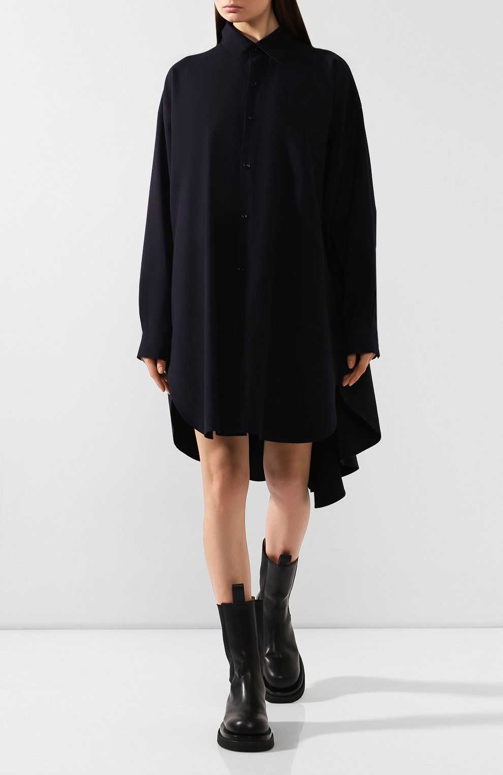 Платье из шерсти и вискозы YOHJI YAMAMOTO, арт. YC-D31-128, фото 2