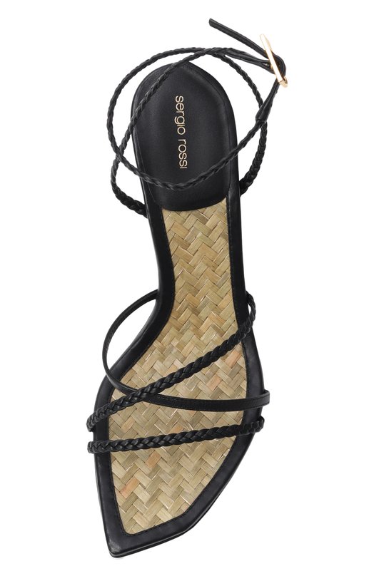 Кожаные босоножки Braid Sergio Rossi B14691/MFL431 Чёрный  B14691/MFL431 Фото 6