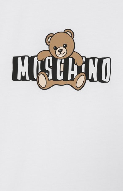 Хлопковая футболка MOSCHINO белого цвета по цене 7580 руб., арт. HZM058/LAA03_001, фото 3 Хлопковая футболка MOSCHINO, арт. HZM058/LAA03_001, фото 3