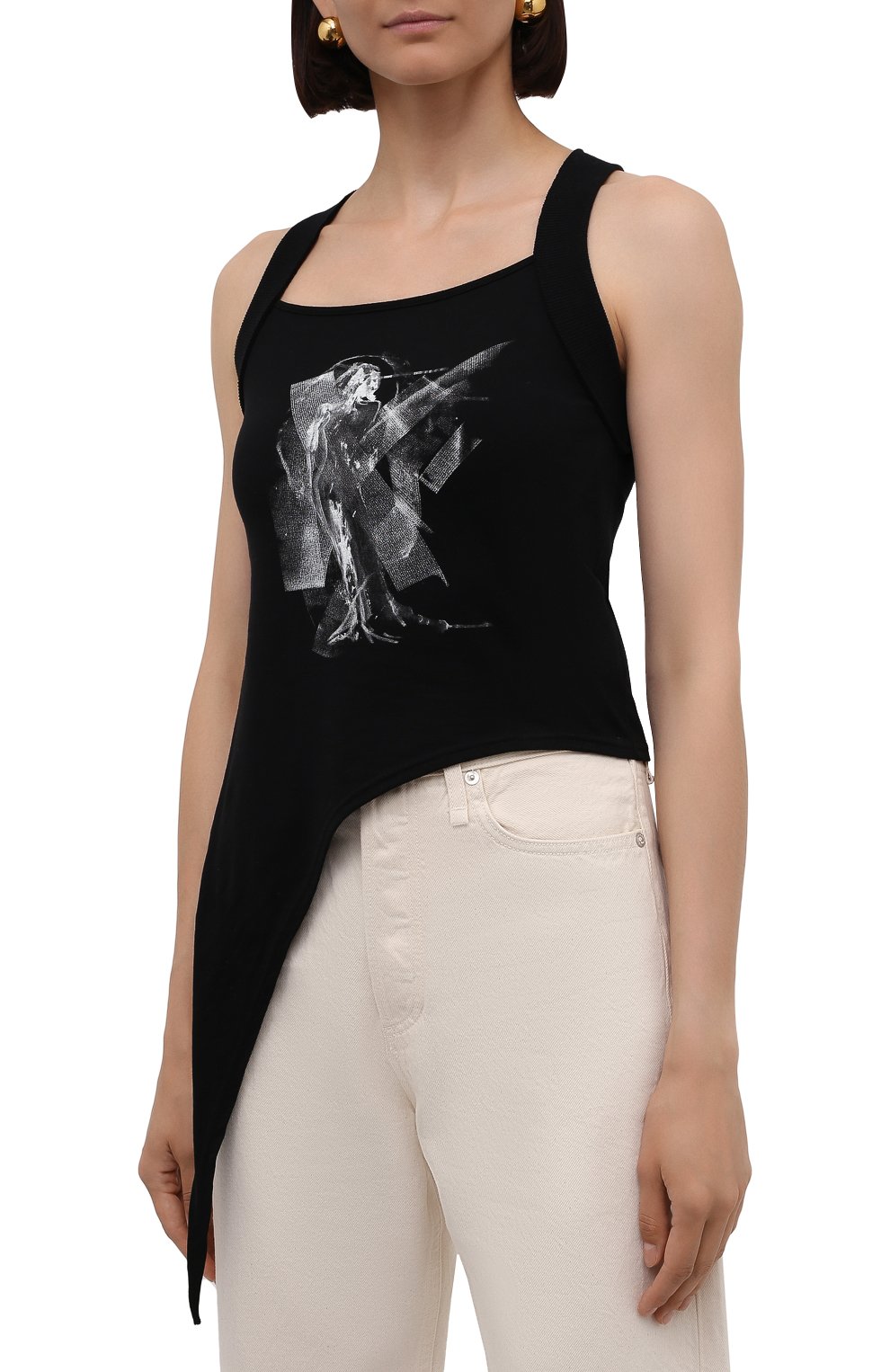 Хлопковый топ YOHJI YAMAMOTO черного цвета по цене 32250 руб., арт. ND-T14-095, фото 3 Хлопковый топ YOHJI YAMAMOTO, арт. ND-T14-095, фото 3