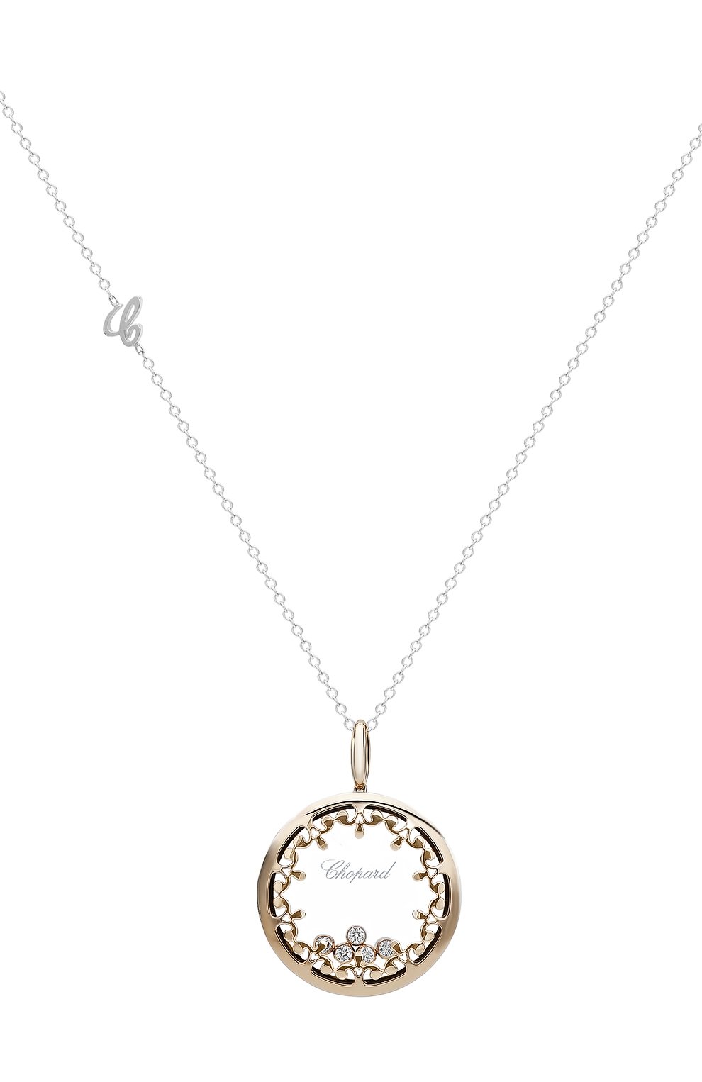 Кулон CHOPARD бесцветного цвета по цене 1339000 руб., арт. 799475-5002, фото 1 Кулон CHOPARD, арт. 799475-5002, фото 1