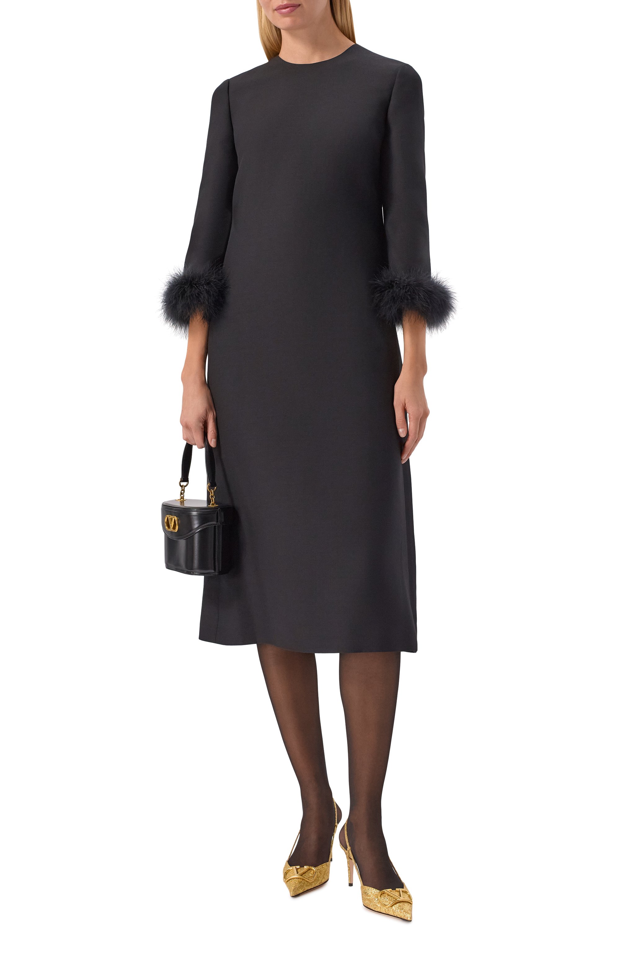 Платье из шерсти и шелка VALENTINO, арт. 8B3VAJJ0/1CF, фото 2