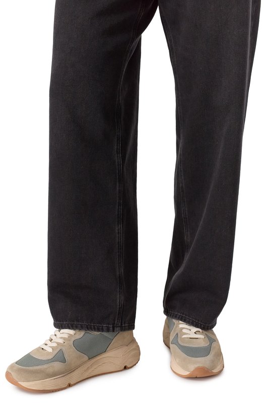 Комбинированные кроссовки Running Sole Golden Goose Deluxe Brand GMF00126.F006338 Бежевый  GMF00126.F006338 Фото 3