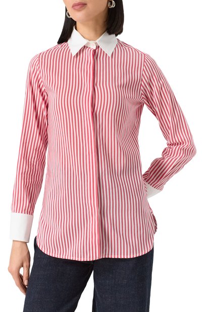 Рубашка из хлопка и шелка KITON, арт. D59429K0965E01, фото 3