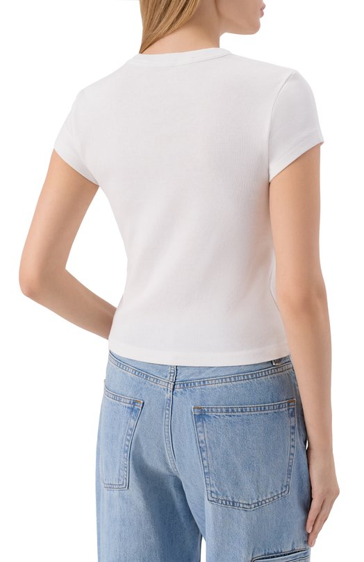Футболка с отделкой стразами Alexander Wang 1CC1261209 Белый  1CC1261209 Фото 4