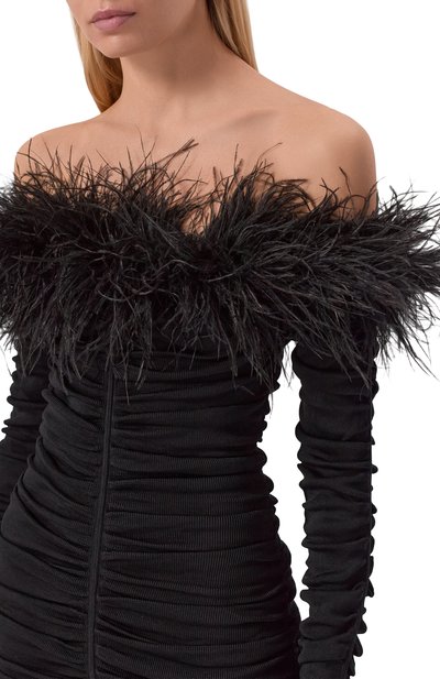 Платье с отделкой перьями SELF-PORTRAIT, арт. RS26011SB, фото 4