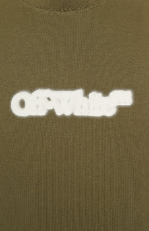 Хлопковая футболка Off-White 0MAA027S25JER00B Хаки  0MAA027S25JER00B Фото 6