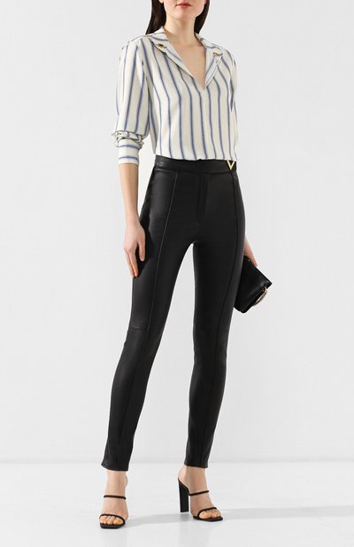 Кожаные брюки VALENTINO, арт. RB3NF00U45H, фото 2