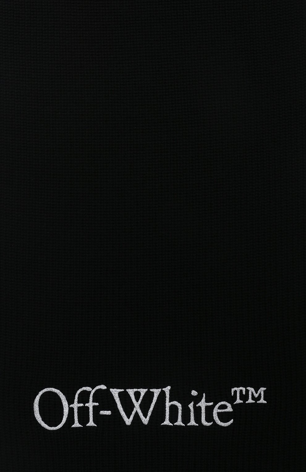 Шерстяной шарф OFF-WHITE черного цвета по цене 47200 руб., арт. 0WMA060F23KNI001, фото 3 Шерстяной шарф OFF-WHITE, арт. 0WMA060F23KNI001, фото 3