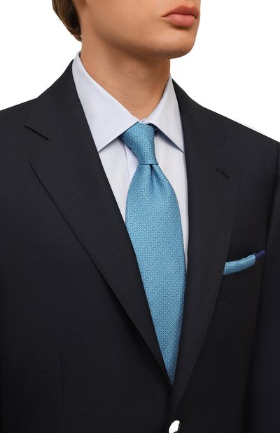 Комплект из галстука и платка STEFANO RICCI голубого цвета по цене 49650 руб., арт. DH/53102, фото 2 Комплект из галстука и платка STEFANO RICCI, арт. DH/53102, фото 2