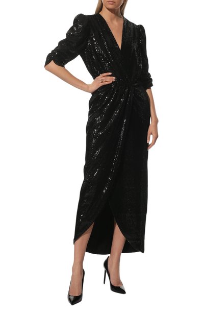 Платье с отделкой пайетками LANVIN черного цвета по цене 338000 руб., арт. RW-DR0095-5140-P22, фото 2 Платье с отделкой пайетками LANVIN, арт. RW-DR0095-5140-P22, фото 2