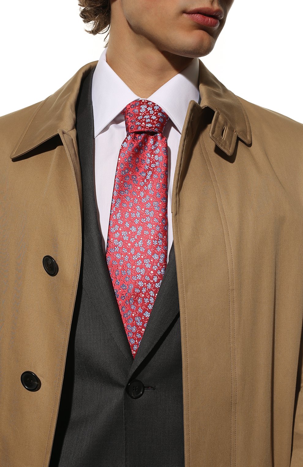 Шелковый галстук KITON красного цвета по цене 29350 руб., арт. UCRVKLC01H13, фото 2 Шелковый галстук KITON, арт. UCRVKLC01H13, фото 2