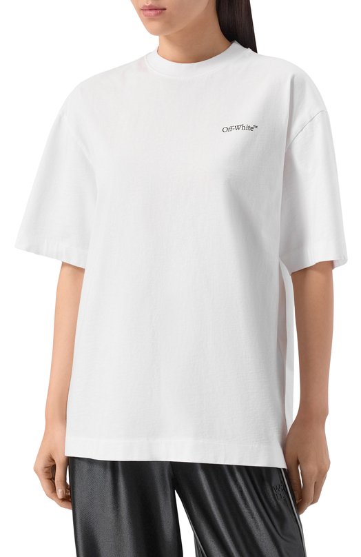 Хлопковая футболка Off-White 0WAA13FF25JER004 Белый  0WAA13FF25JER004 Фото 3