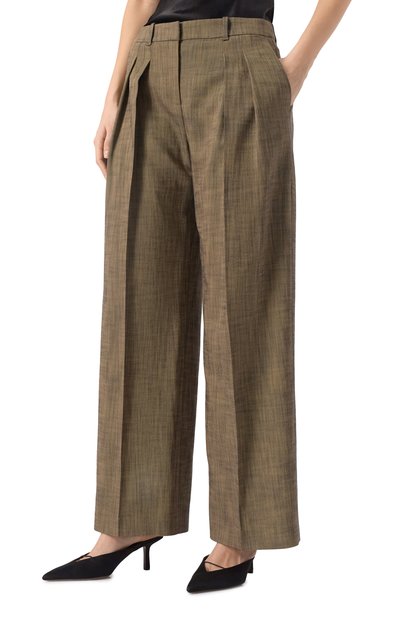 Брюки из вискозы BOSS хаки цвета по цене 29850 руб., арт. 50530924, фото 3 Брюки из вискозы BOSS, арт. 50530924, фото 3