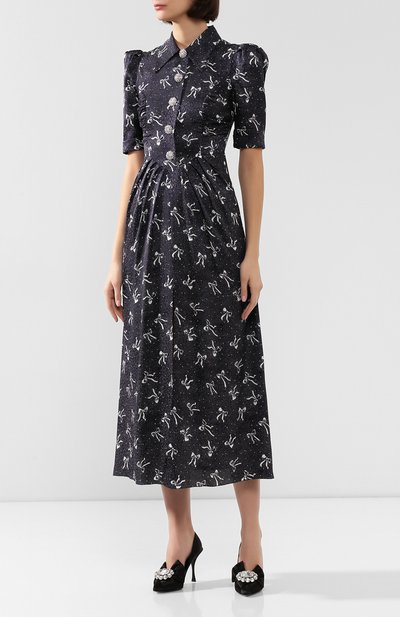 Шелковое платье ALESSANDRA RICH синего цвета по цене 129500 руб., арт. FAB1870-F2541, фото 3 Шелковое платье ALESSANDRA RICH, арт. FAB1870-F2541, фото 3