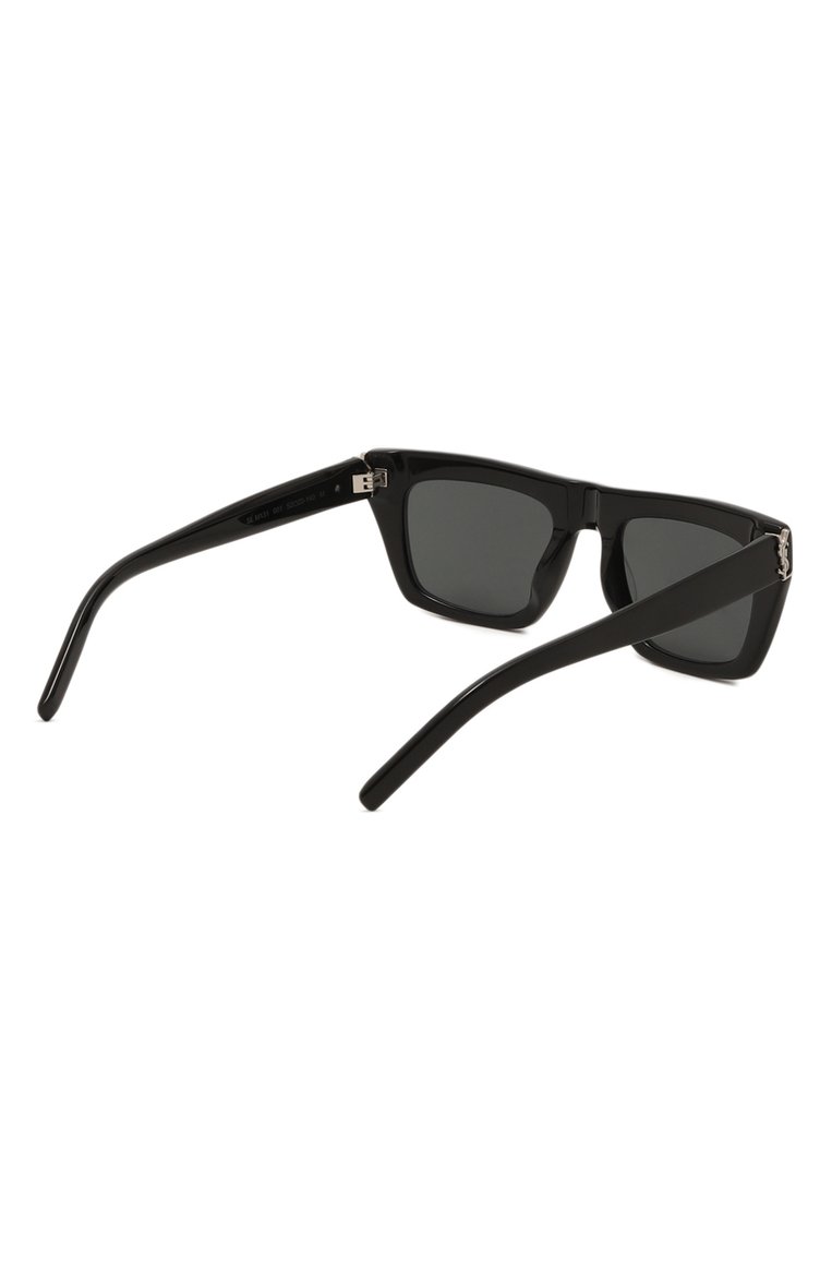 Женские солнцезащитные очки SAINT LAURENT черного цвета, арт. SL M131 001 | Фото 4 (Нос: Не проставлено; Региональные ограничения белый список (Axapta Mercury): Не проставлено; Материал: Пластик; Тип очков: С/з; Очки форма: Прямоугольные)