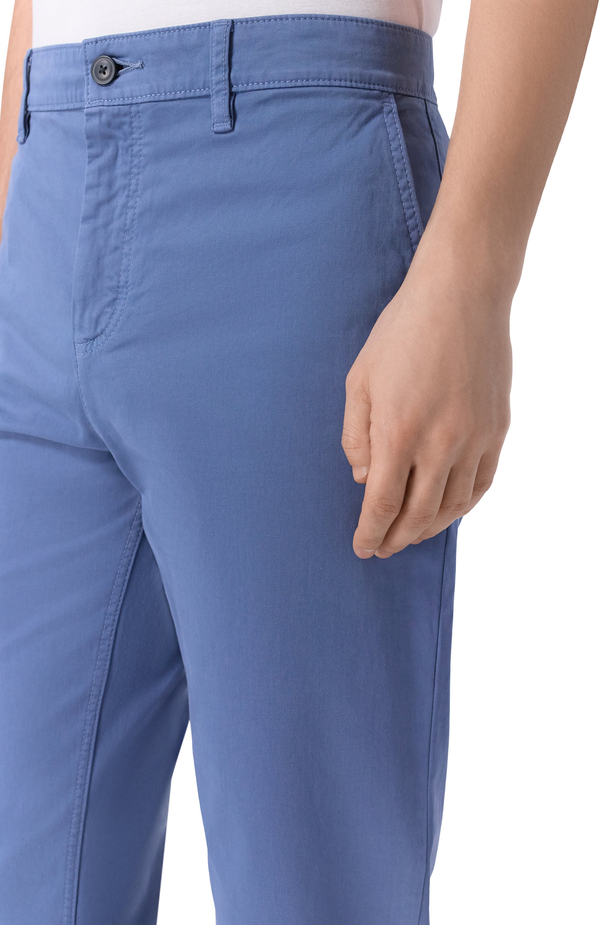 Хлопковые брюки BOSS ORANGE синего цвета по цене 16500 руб., арт. 50510917, фото 5 Хлопковые брюки BOSS ORANGE, арт. 50510917, фото 5