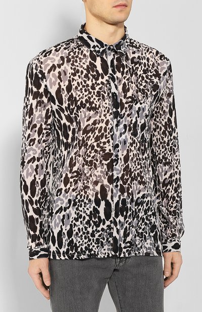 Рубашка из смеси хлопка и шелка SAINT LAURENT, арт. 599291/Y1A69, фото 3