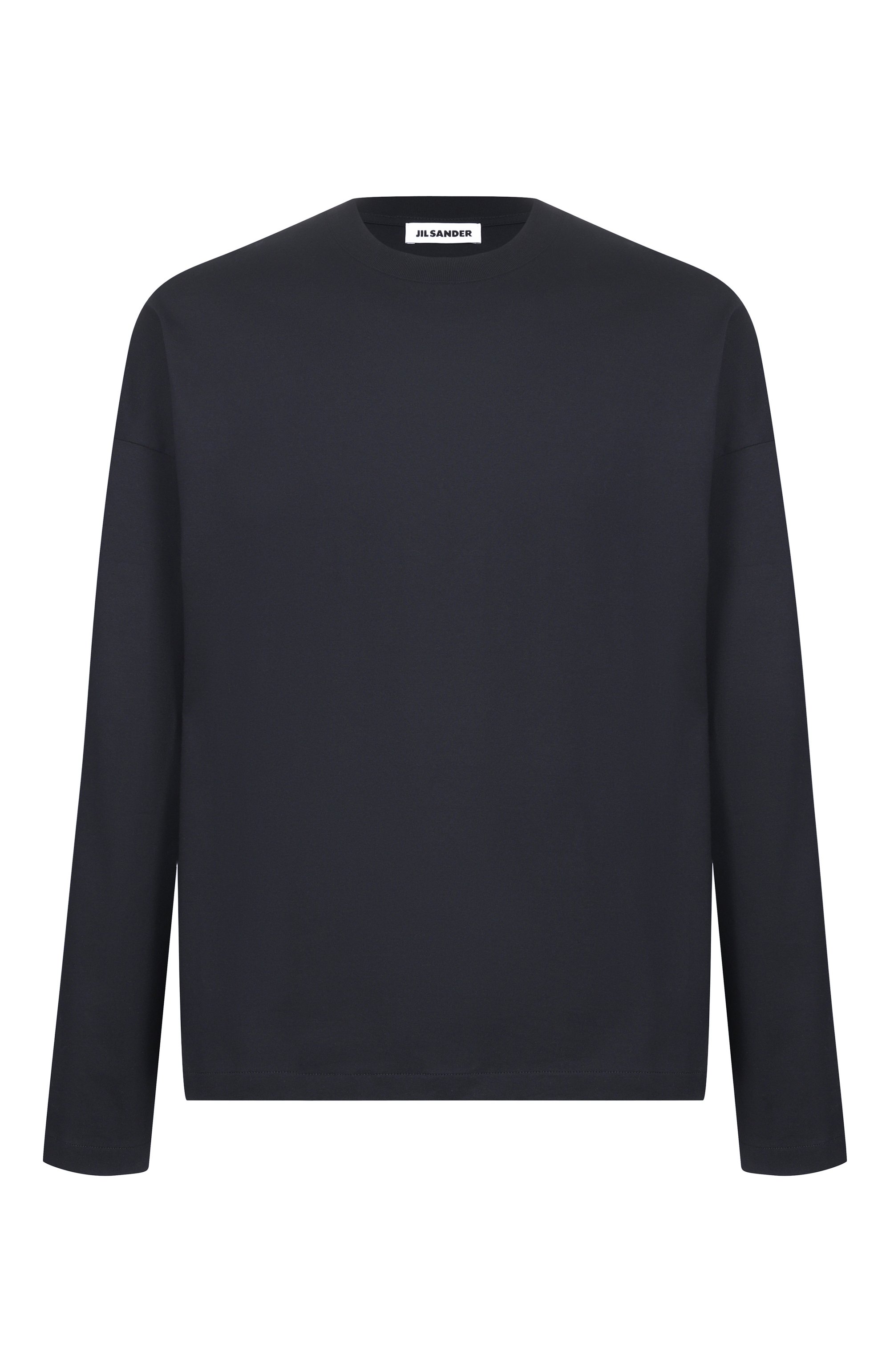 Хлопковый лонгслив JIL SANDER черного цвета по цене 59850 руб., арт. J22GC0278/J20348, фото 1 Хлопковый лонгслив JIL SANDER, арт. J22GC0278/J20348, фото 1
