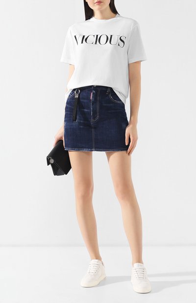 Хлопковая футболка DSQUARED2 белого цвета по цене 24750 руб., арт. S75GC0996/S22427, фото 2 Хлопковая футболка DSQUARED2, арт. S75GC0996/S22427, фото 2