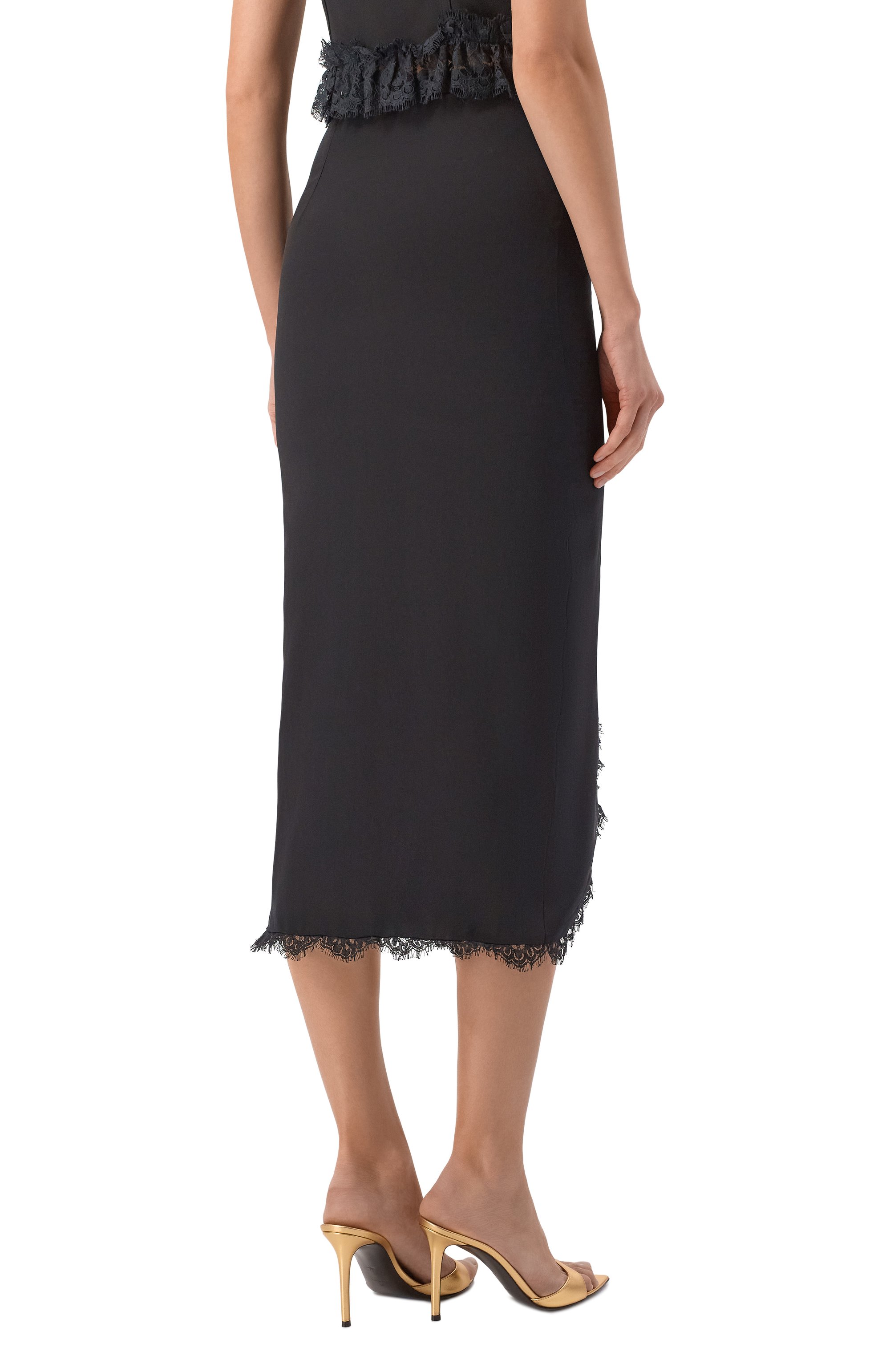 Шелковая юбка ALESSANDRA RICH черного цвета по цене 131000 руб., арт. FABX4283/F3057, фото 4 Шелковая юбка ALESSANDRA RICH, арт. FABX4283/F3057, фото 4