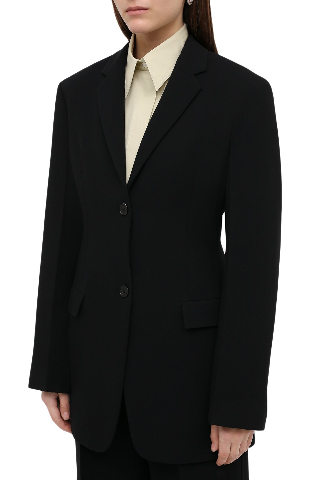 Шерстяной жакет JIL SANDER черного цвета по цене 242000 руб., арт. JSWR135310-WR201100, фото 3 Шерстяной жакет JIL SANDER, арт. JSWR135310-WR201100, фото 3