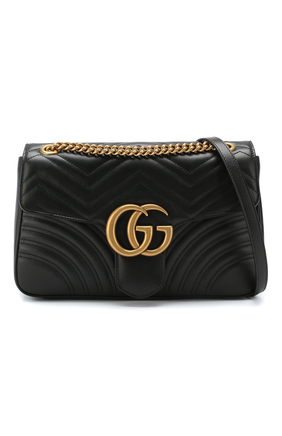 Женская сумка gg marmont medium GUCCI черного цвета, арт. 443496/DTDIT | Фото 6 (Сумки-технические: Сумки через плечо; Материал внутренний: Не назначено; Размер: medium; Материал: Натуральная кожа; Региональные ограничения белый список (Axapta Mercury): RU; Материал сплава: Проставлено; Драгоценные камни: Проставлено)