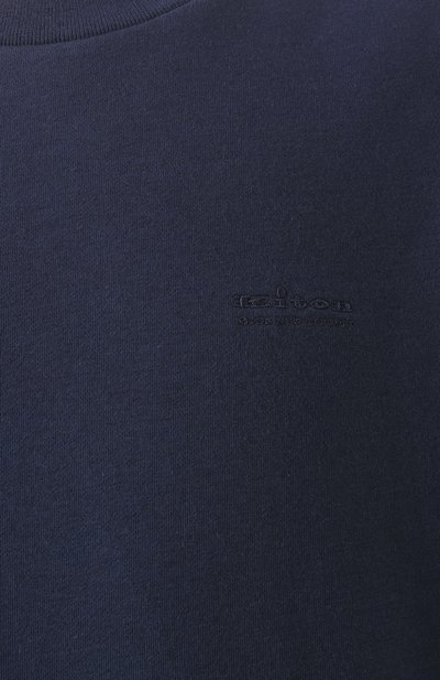 Хлопковая футболка KITON темно-синего цвета по цене 79950 руб., арт. UMM063101, фото 5 Хлопковая футболка KITON, арт. UMM063101, фото 5