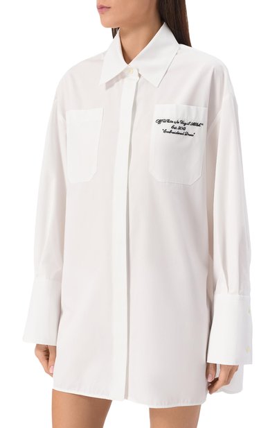 Хлопковое платье-рубашка OFF-WHITE, арт. 0WDG009S25FAB001, фото 3
