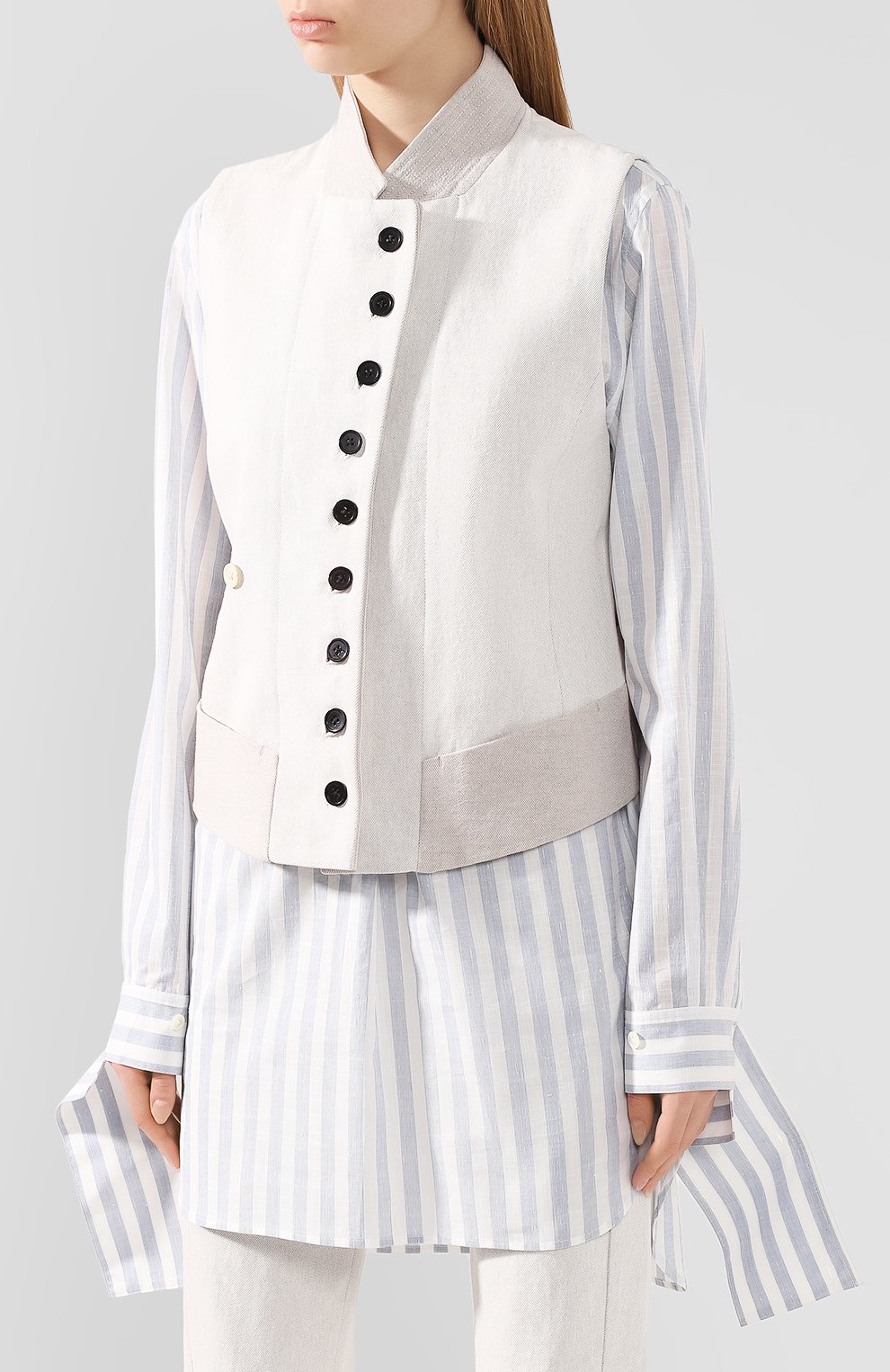 Жилет из смеси хлопка и льна ANN DEMEULEMEESTER, арт. 2001-1150-P-205-020, фото 3