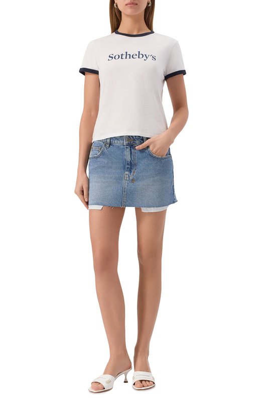 Хлопковая футболка FRAME x Sotheby's Frame Denim WE25JTE013 Белый  WE25JTE013 Фото 2