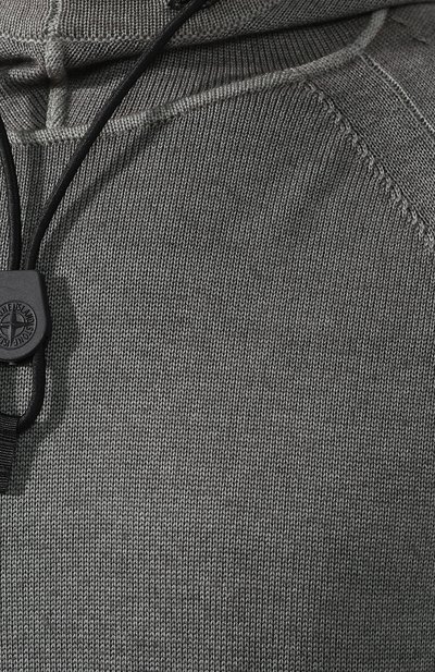 Шерстяной джемпер STONE ISLAND серого цвета по цене 28050 руб., арт. 7115573A8, фото 5 Шерстяной джемпер STONE ISLAND, арт. 7115573A8, фото 5