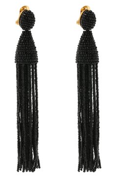 Серьги-к�липсы из бисера OSCAR DE LA RENTA, арт. 0J101BLK, фото 1