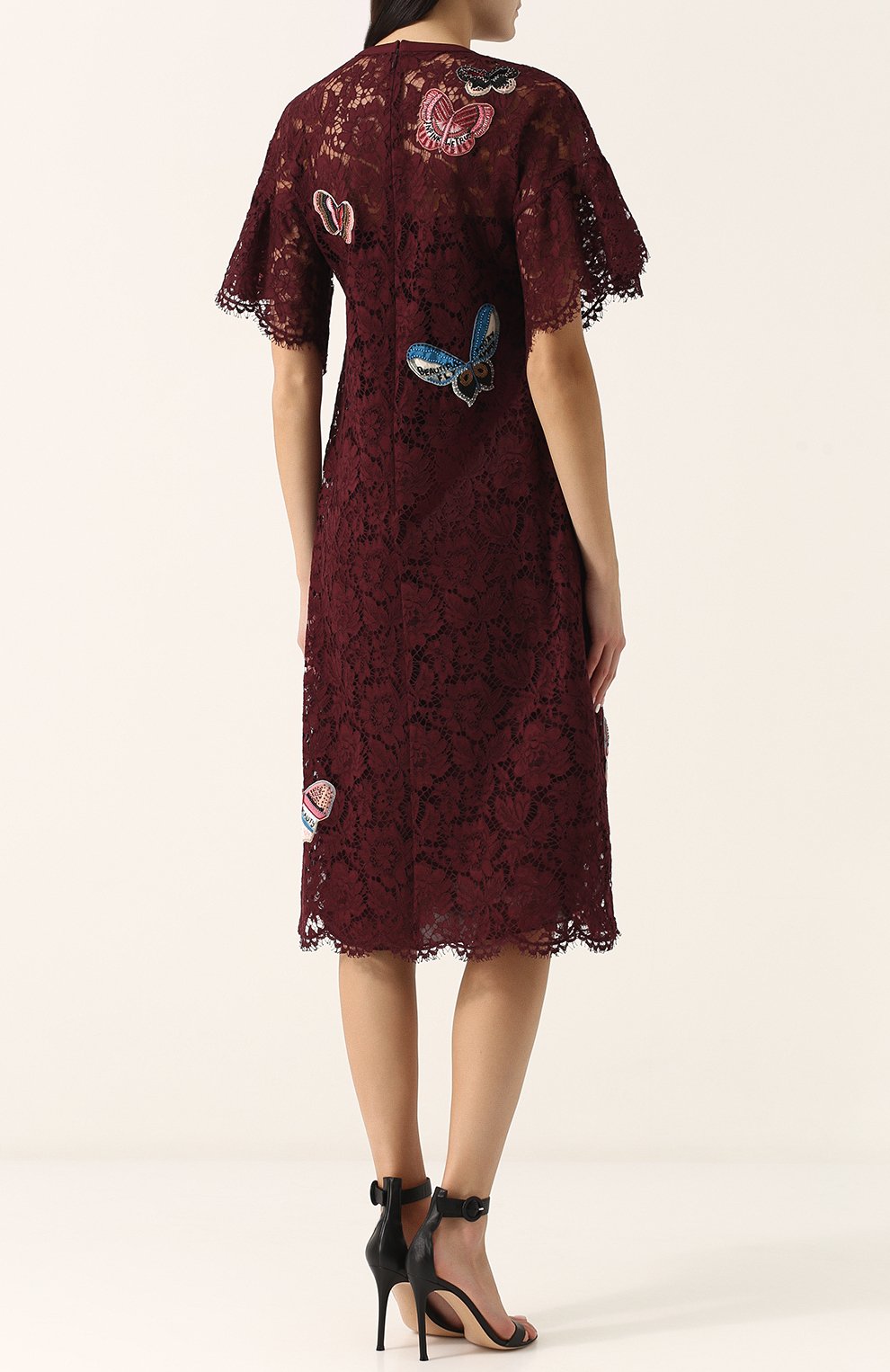 Кружевное платье-миди с отделкой в виде бабочек VALENTINO, арт. PB3VAH70/1EC, фото 4