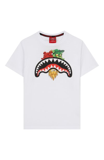 Хлопковая футболка SPRAYGROUND белого цвета по цене 8745 руб., арт. SPY1343WHT, фото 1 Хлопковая футболка SPRAYGROUND, арт. SPY1343WHT, фото 1