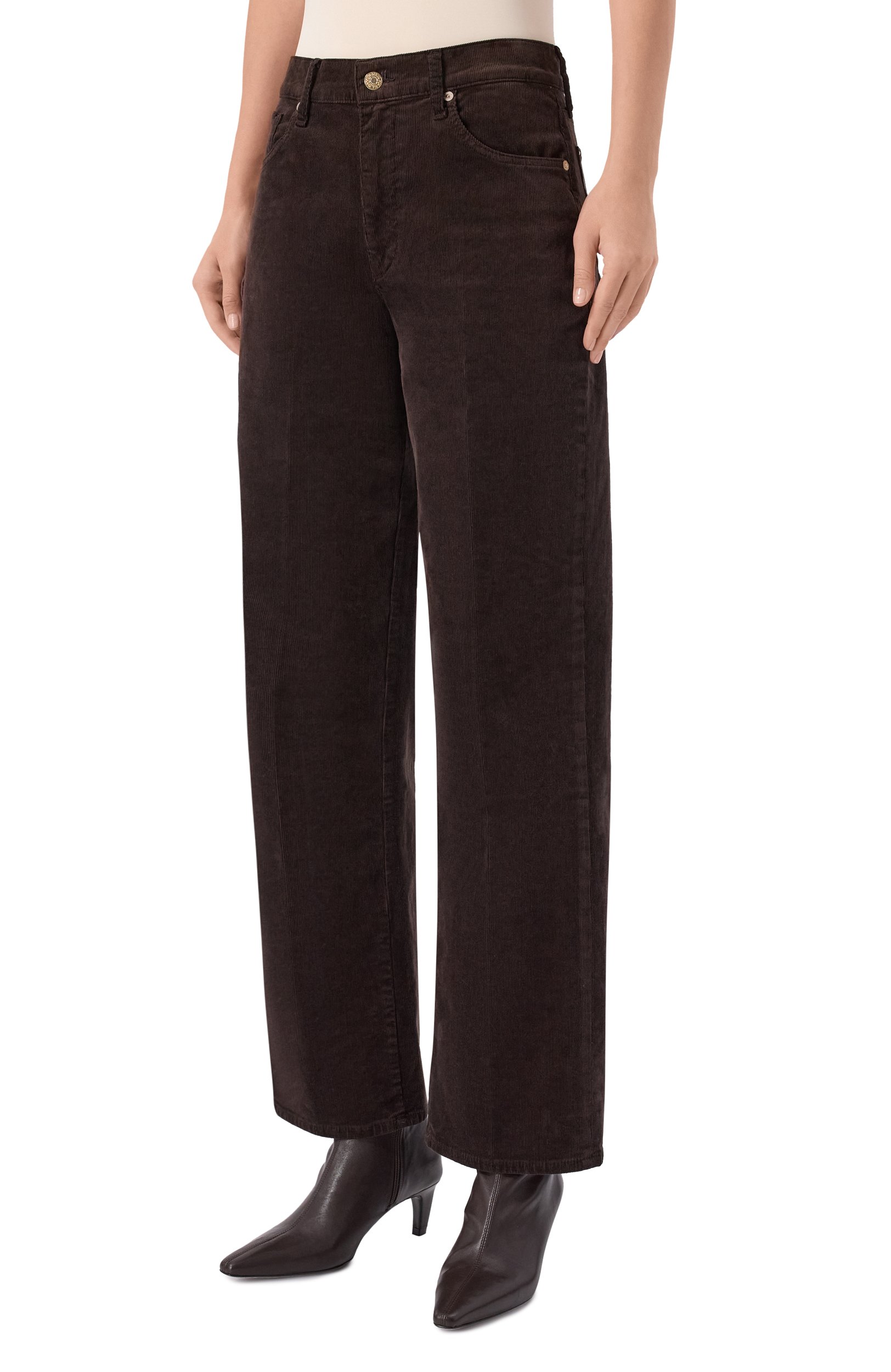 Вельветовые брюки 7 FOR ALL MANKIND темно-коричневого цвета по цене 32950 руб., арт. 7U4N0V64-1LP, фото 3 Вельветовые брюки 7 FOR ALL MANKIND, арт. 7U4N0V64-1LP, фото 3