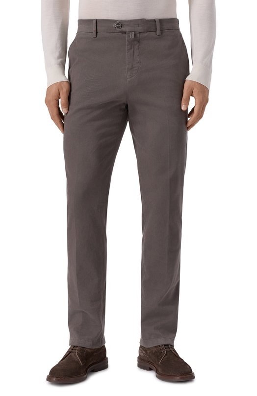 Хлопковые брюки Kiton UFPPERK0100H20 Серый  UFPPERK0100H20 Фото 3
