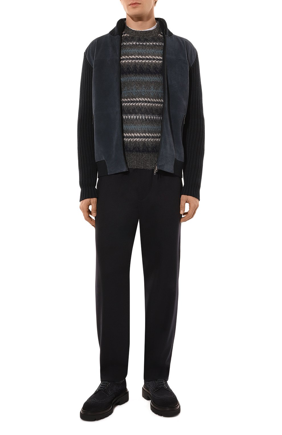 Комбинированный кардиган DANIELE FIESOLI темно-синего цвета по цене 63400 руб., арт. DF0136, фото 2 Комбинированный кардиган DANIELE FIESOLI, арт. DF0136, фото 2