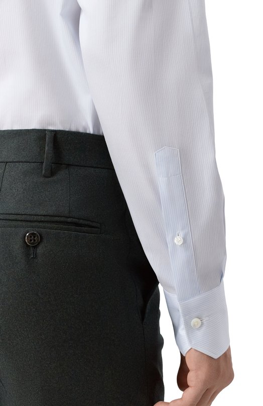 Хлопковая сорочка Zegna 9MS0BA/R801043A8 Голубой  9MS0BA/R801043A8 Фото 5