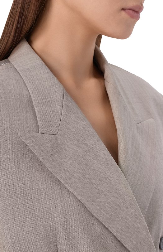 Шерстяной жакет Erika Cavallini P6SZ01 Бежевый  P6SZ01 Фото 5