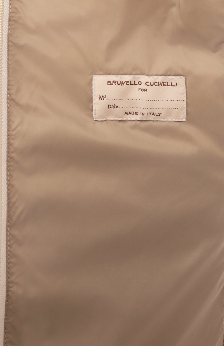 Женский пуховый жилет BRUNELLO CUCINELLI серого цвета, арт. MG9277778 | Фото 7 (Материал внешний: Хлопок; Длина (верхняя одежда): Короткие; Материал подклада: Синтетический материал; Кросс-КТ: Пуховик; Стили: Кэжуэл)