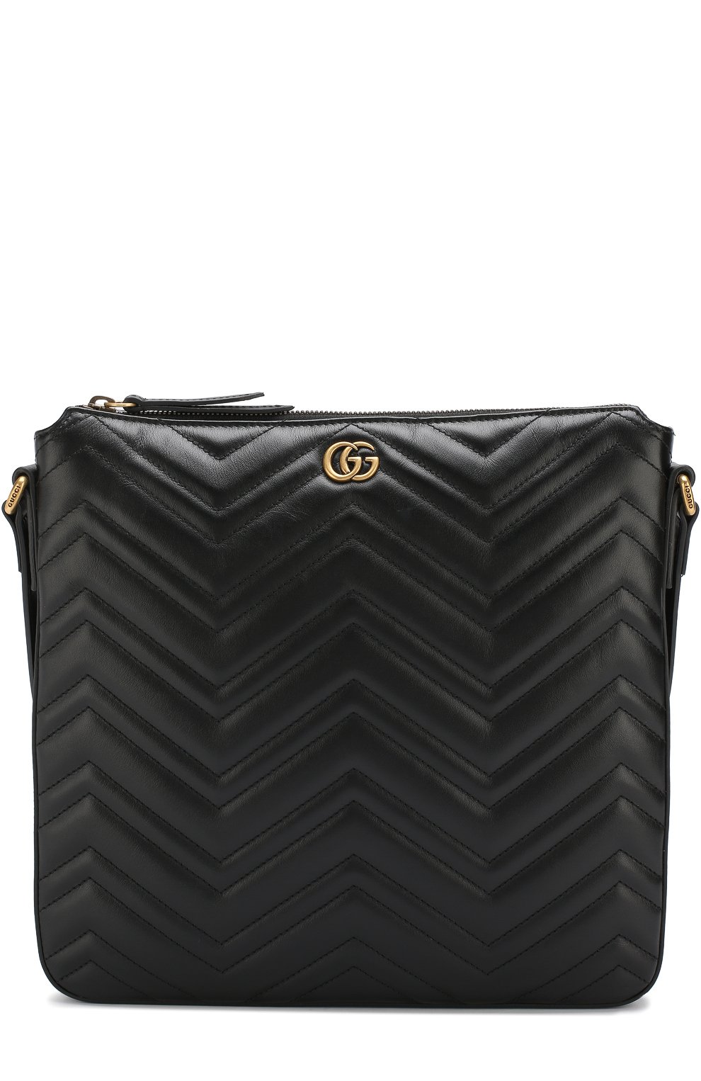 Кожаная сумка-планшет gg GUCCI черного цвета по цене 109500 руб., арт. 523369/DTDHT, фото 1 Кожаная сумка-планшет gg GUCCI, арт. 523369/DTDHT, фото 1