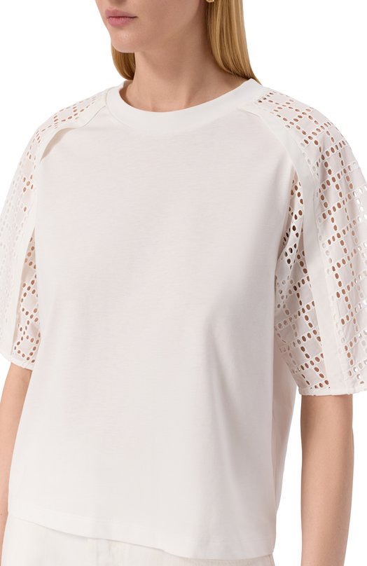 Хлопковый топ 3.1 Phillip Lim S251-10314PJB Кремовый  S251-10314PJB Фото 5