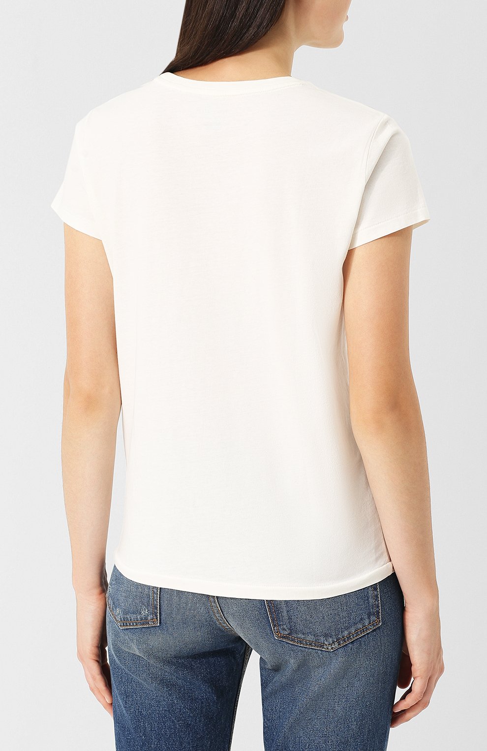 Однотонная хлопковая футболка с круглым вырезом POLO RALPH LAUREN, арт. 211663089, фото 4