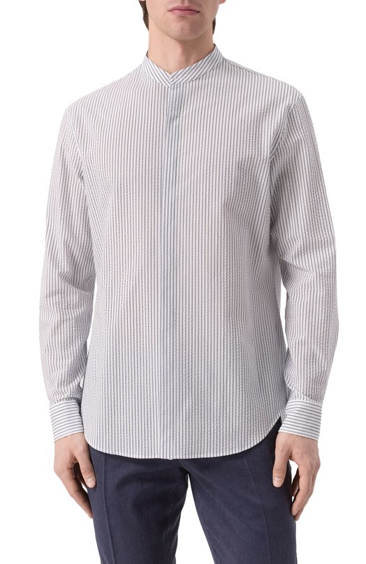Хлопковая рубашка Giorgio Armani GM001584/TE14654 Голубой  GM001584/TE14654 Фото 3