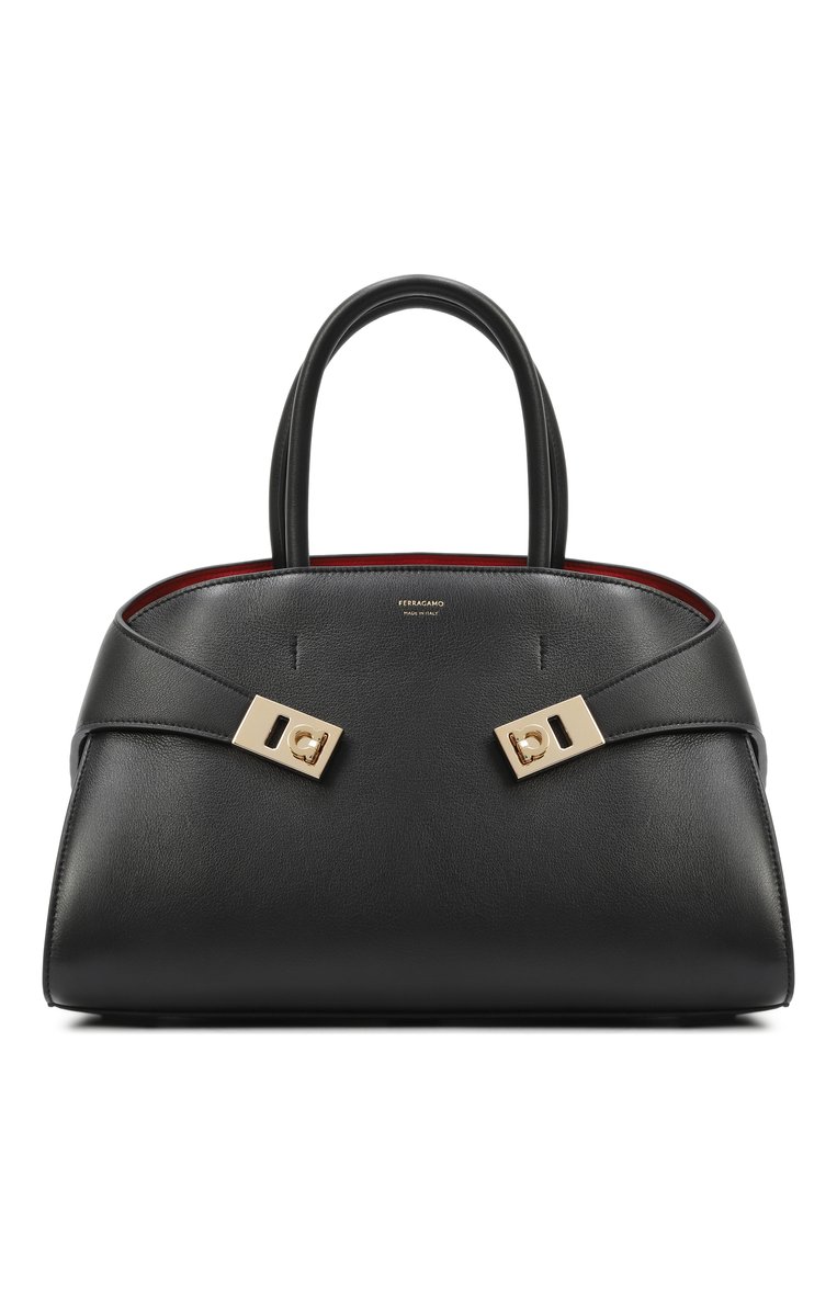 Женская сумка hug small FERRAGAMO черного цвета, арт. 215608/767814 | Фото 1 (Размер: small; Ремень/цепочка: На ремешке; Материал: Натуральная кожа; Автоматизация ТО: Проставлено; Автоматизация состава: Проставлено)